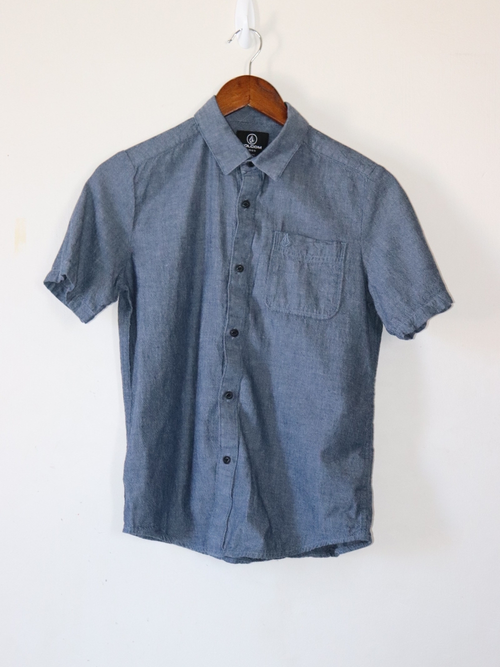 Volcom Short-Sleeve Button-Down Shirt - Blue Gray